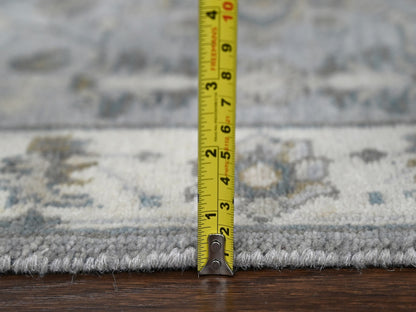 Heriz hand-knotted wool runner in Gray & Ivory, 2'7" x 7'9" — SKU O084720 (view 7)