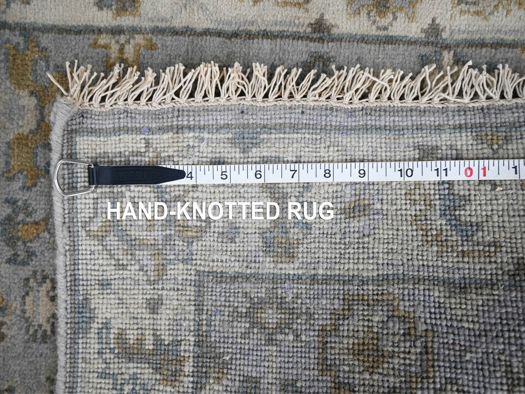 Heriz hand-knotted wool runner in Gray & Ivory, 2'7" x 7'9" — SKU O084720 (view 8)