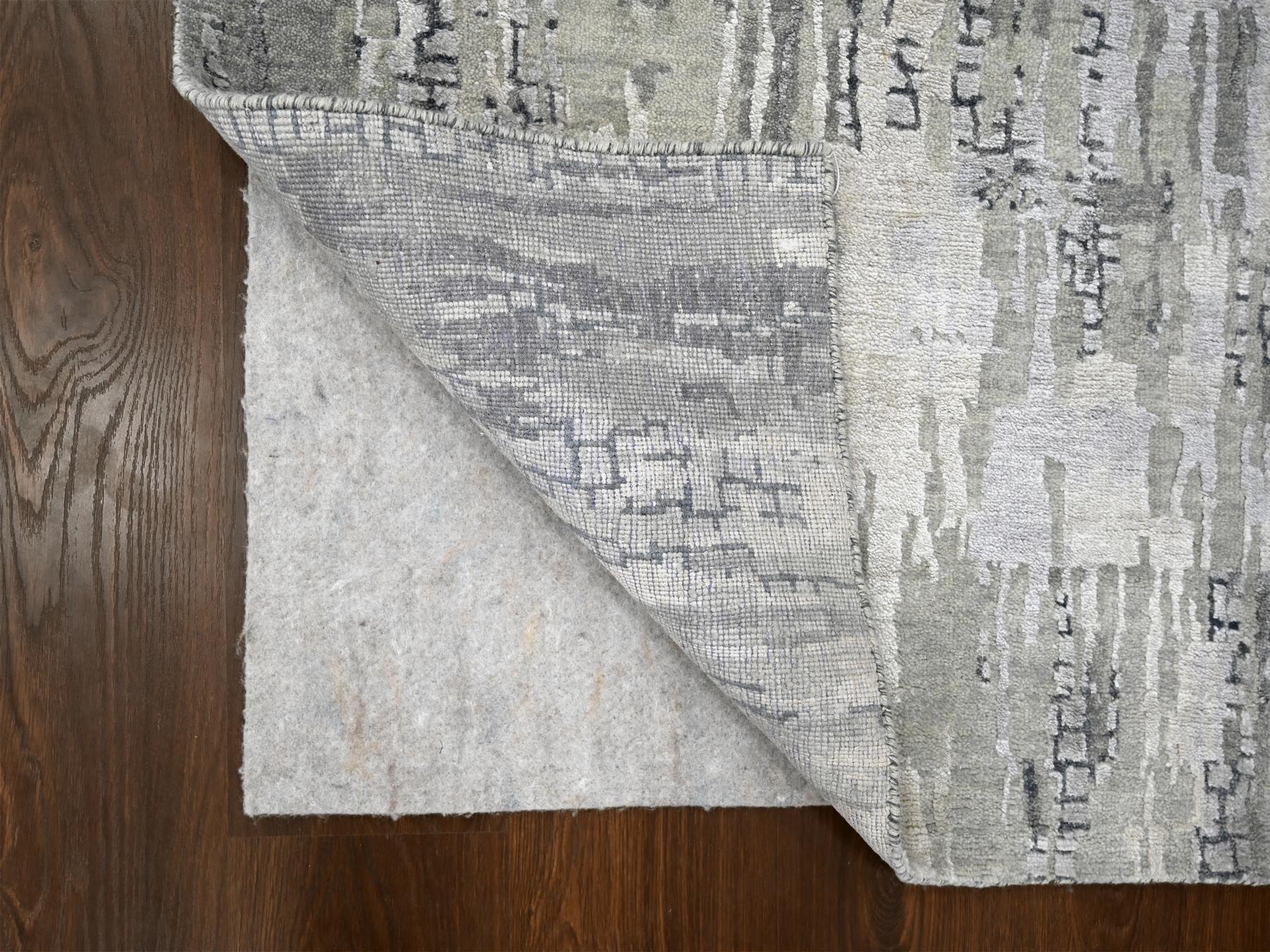 Modern / Contemporary hand-knotted wool/silk runner in Gray, 2'8" x 25'7" — SKU O084722 (view 3)