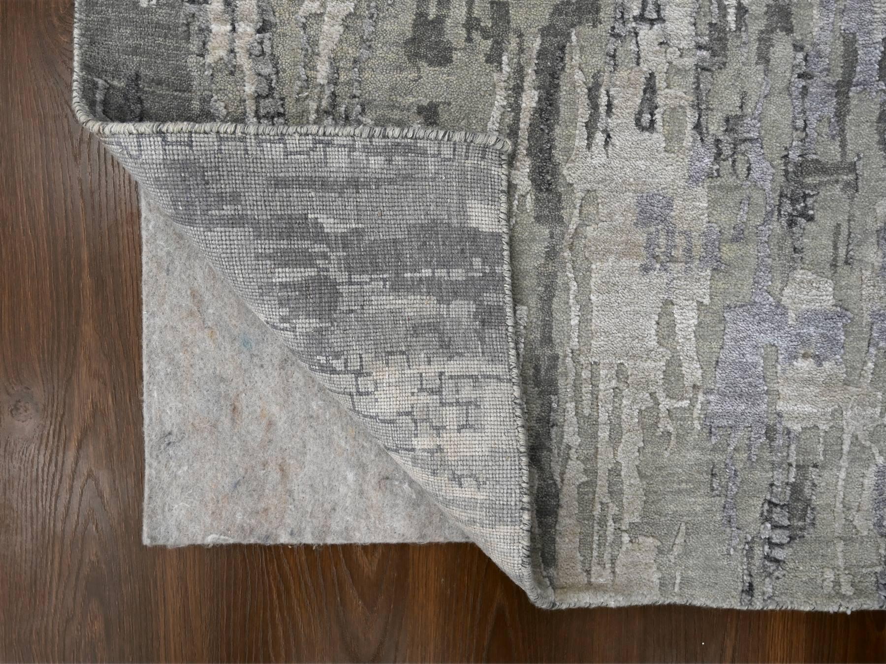 Modern / Contemporary hand-knotted wool/silk runner in Gray, 2'9" x 23'8" — SKU O084728 (view 3)