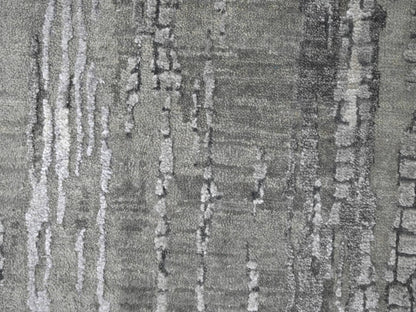 Modern / Contemporary hand-knotted wool/silk runner in Gray, 2'9" x 23'8" — SKU O084728 (view 5)