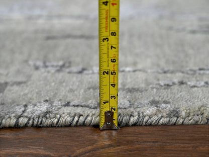 Modern / Contemporary hand-knotted wool/silk runner in Gray, 2'9" x 23'8" — SKU O084728 (view 7)
