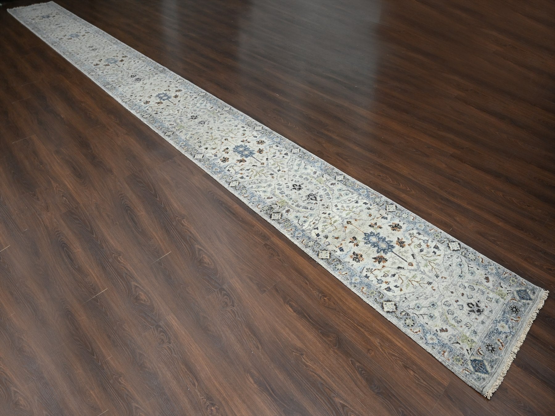 Oushak Oushak hand-knotted wool runner in Gray, 2'8" x 27'8" — SKU O084735 (view 2)