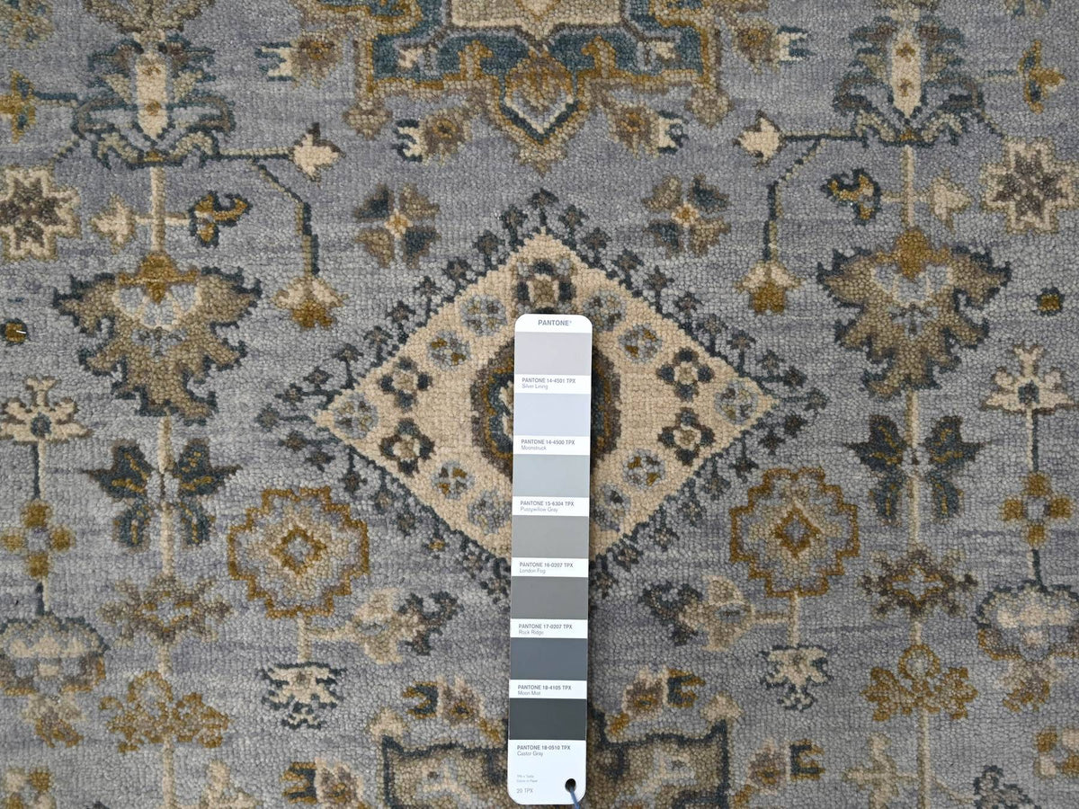 Heriz hand-knotted wool rug in Gray & Daisy White, 3'1" x 5' — SKU O084744 (view 4)