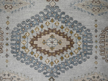 Grey 4'0" x 10'1" Tribal & Geometric Hand knotted Wool Rug - Sku: O084759