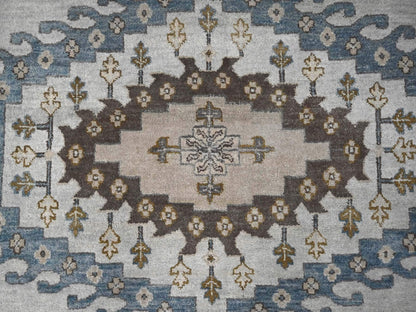 Tribal & Geometric hand-knotted wool rug in Gray & Feather White, 12' x 12' — SKU O084762 (view 5)