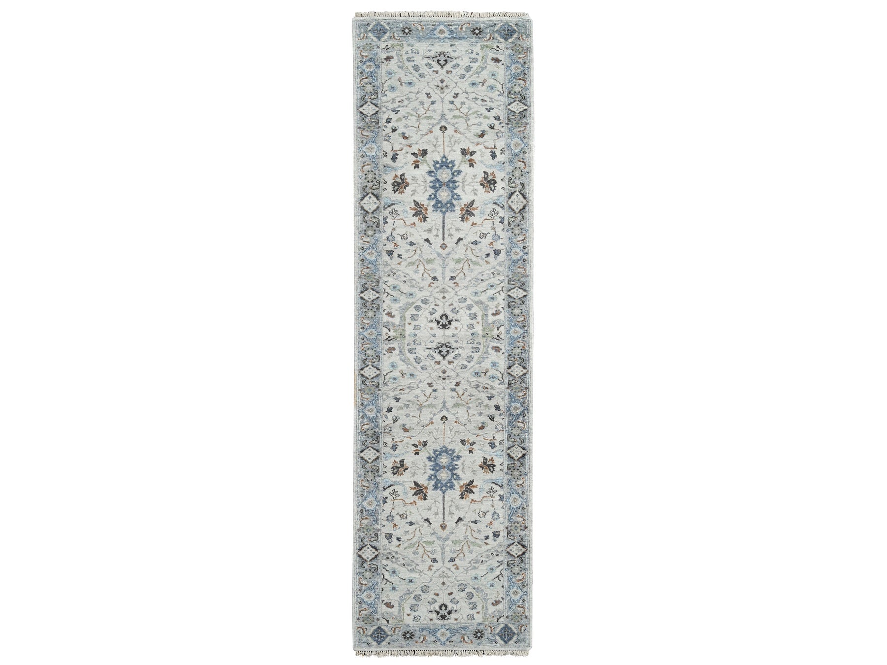 Oushak Oushak hand-knotted wool runner in Gray, 2'6" x 9'10" — SKU O084771
