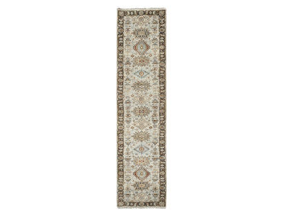 Heriz hand-knotted wool runner in Gray & Taupe Brown, 2'8" x 12' — SKU O084785