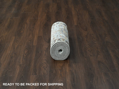 Heriz hand-knotted wool runner in Gray & Taupe Brown, 2'8" x 12' — SKU O084785 (view 6)