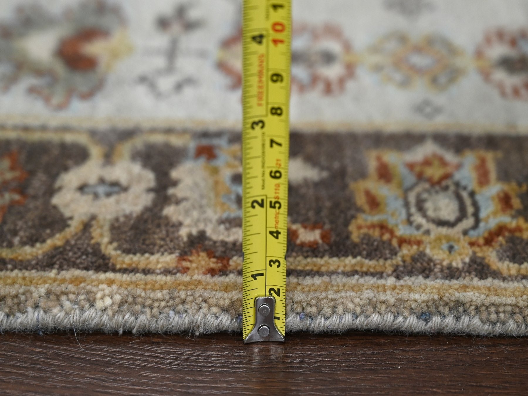 Heriz hand-knotted wool runner in Gray & Taupe Brown, 2'8" x 12' — SKU O084785 (view 7)