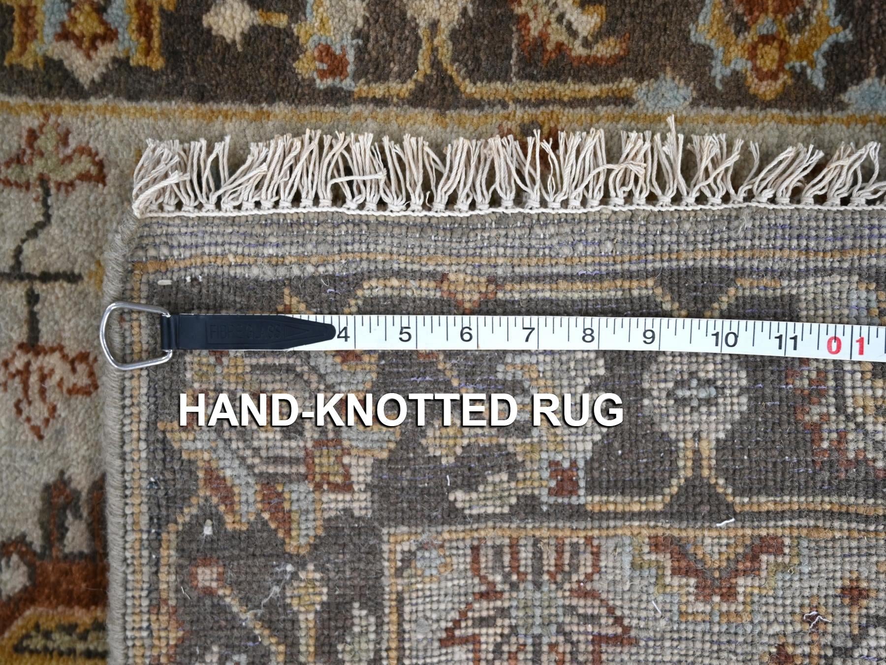 Heriz hand-knotted wool runner in Gray & Taupe Brown, 2'8" x 12' — SKU O084785 (view 8)