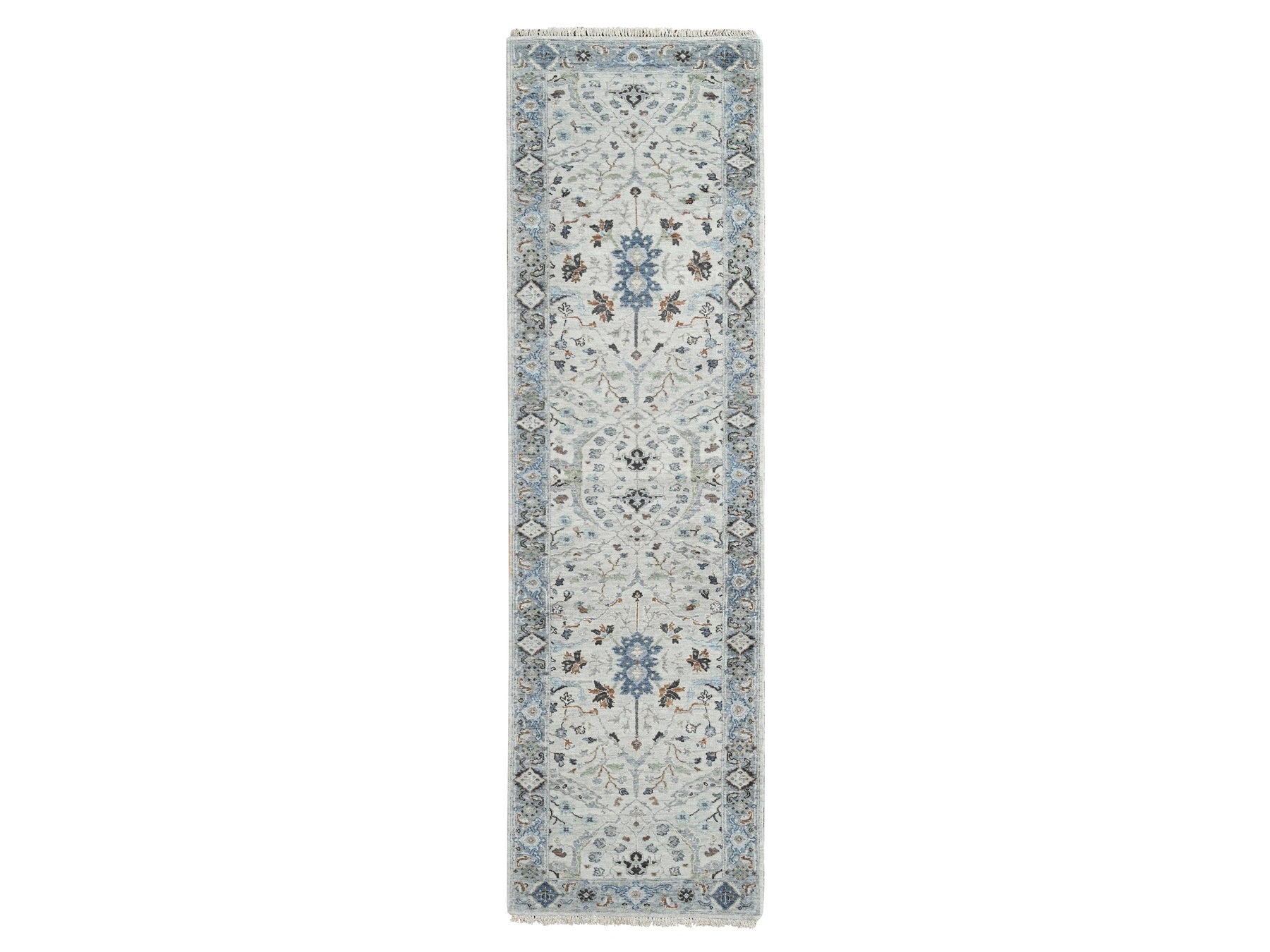 Oushak Oushak hand-knotted wool runner in Gray, 2'6" x 9'10" — SKU O084786