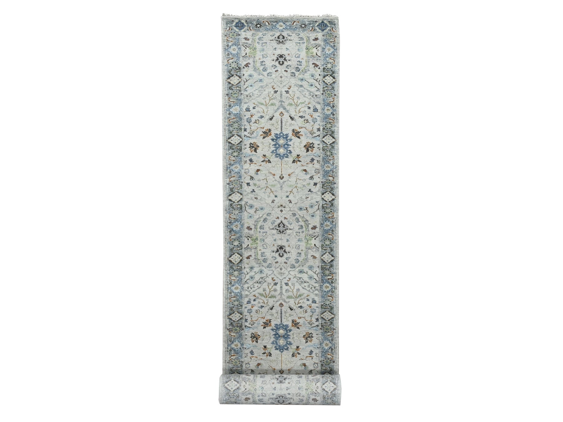 Oushak Oushak hand-knotted wool runner in Gray, 2'6" x 19'9" — SKU O084792