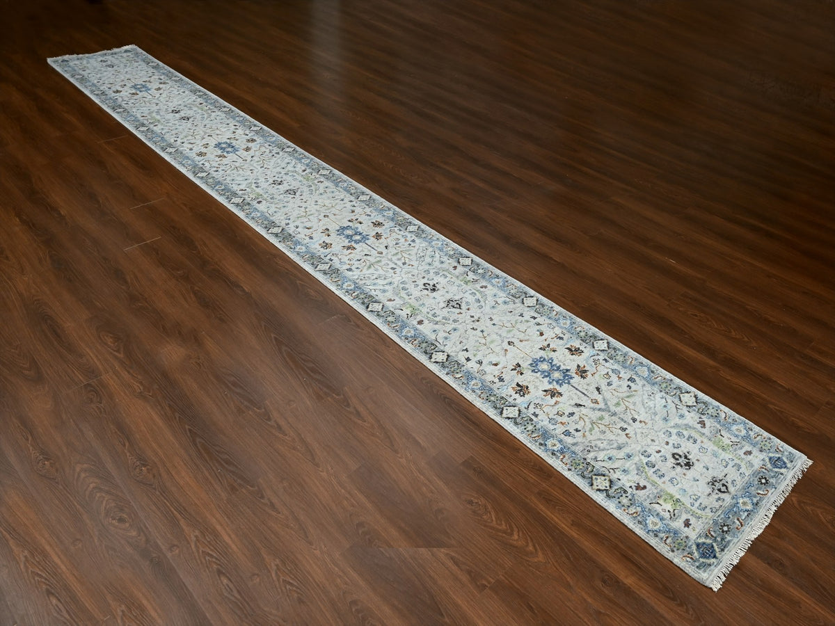 Oushak Oushak hand-knotted wool runner in Gray, 2'6" x 19'9" — SKU O084792 (view 2)