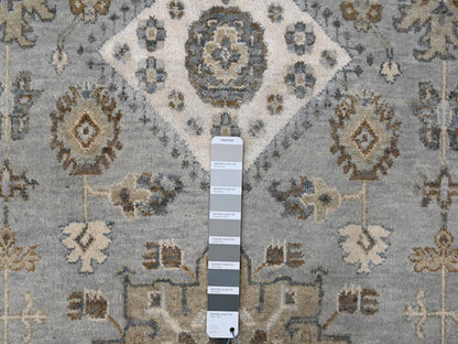 Heriz hand-knotted wool rug in Gray & Ivory, 10'11" x 11'1" — SKU O084798 (view 7)