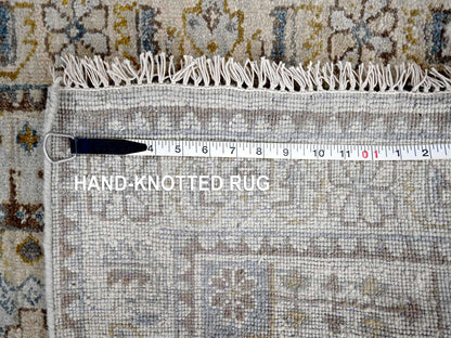 Grey 2'8" x 10'1" Tribal & Geometric Hand knotted Wool Rug - Sku: O084801