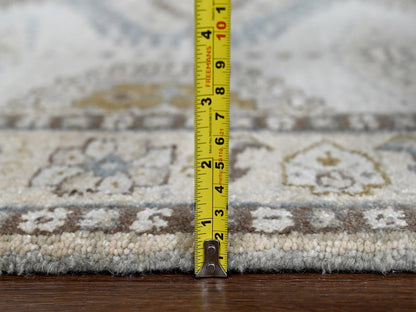Grey 4'3" x 12'0" Tribal & Geometric Hand knotted Wool Rug - Sku: O084818