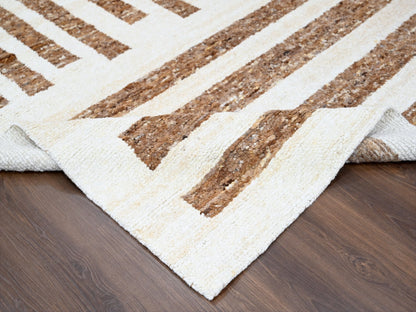 Brown 8'3" x 9'9" Modern / Contemporary Hand knotted Wool Rug - Sku: O084822