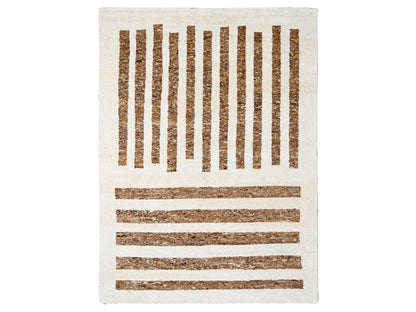 Brown 9'0" x 11'10" Modern and Contemporary Hand knotted Wool Rug - Sku: O084824