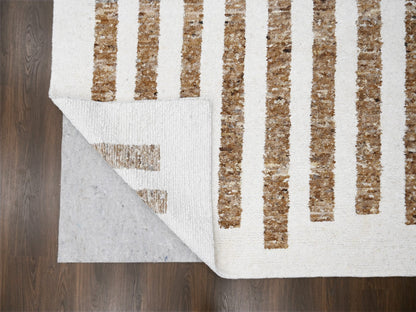 Brown 10'3" x 14'1" Modern / Contemporary Hand knotted Wool Rug - Sku: O084825