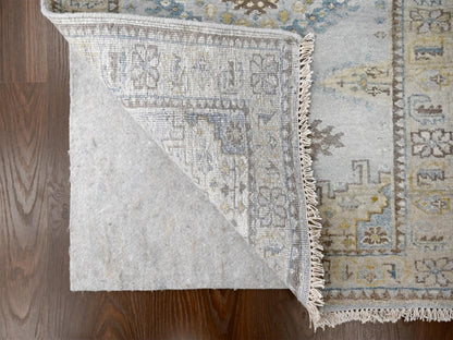 Grey 2'9" x 29'10" Tribal & Geometric Hand knotted Wool Rug - Sku: O084831