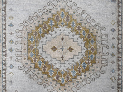 Grey 2'9" x 29'10" Tribal & Geometric Hand knotted Wool Rug - Sku: O084831
