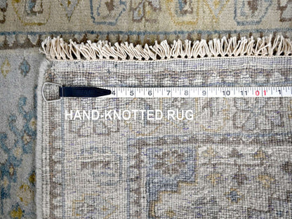 Grey 2'9" x 29'10" Tribal & Geometric Hand knotted Wool Rug - Sku: O084831