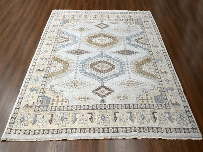 Grey 10'0" x 10'1" Tribal & Geometric Hand knotted Wool Rug - Sku: O084832
