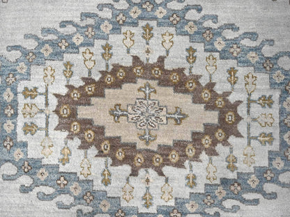 Grey 10'0" x 10'1" Tribal & Geometric Hand knotted Wool Rug - Sku: O084832
