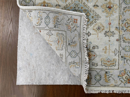 Tribal Heriz hand-knotted wool runner in Ivory & Silver, 2'9" x 13'6" — SKU O084841 (view 3)