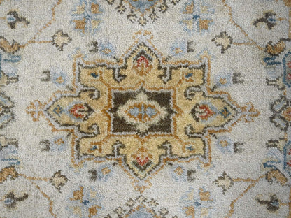 Tribal Heriz hand-knotted wool runner in Ivory & Silver, 2'9" x 13'6" — SKU O084841 (view 5)