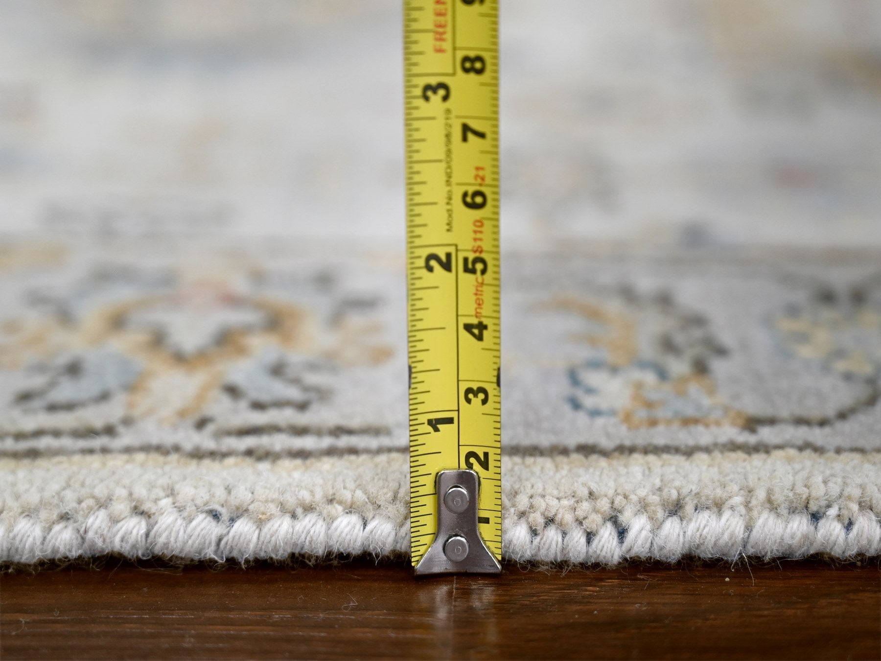 Tribal Heriz hand-knotted wool runner in Ivory & Silver, 2'9" x 13'6" — SKU O084841 (view 7)