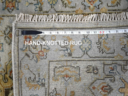 Tribal Heriz hand-knotted wool runner in Ivory & Silver, 2'9" x 13'6" — SKU O084841 (view 8)