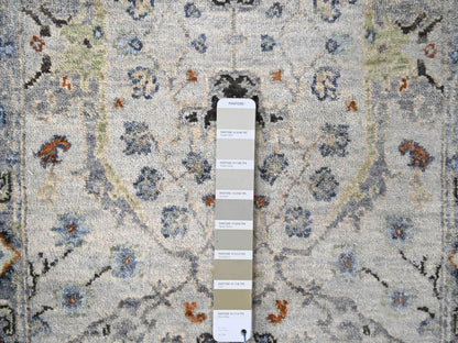 Grey 2'5" x 17'9" Oushak And Peshawar Hand knotted Wool Rug - Sku: O084842