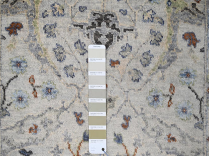 Grey 2'6" x 17'10" Oushak And Peshawar Hand knotted Wool Rug - Sku: O084843