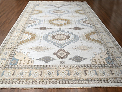 Grey 12'1" x 18'0" Tribal & Geometric Hand knotted Wool Rug - Sku: O084844