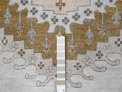 Grey 12'1" x 18'0" Tribal & Geometric Hand knotted Wool Rug - Sku: O084844