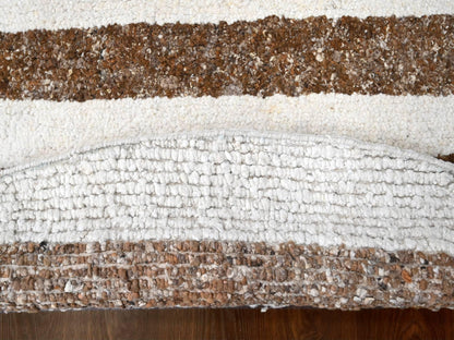 Brown 10'0" x 10'3" Modern / Contemporary Hand knotted Wool Rug - Sku: O084845