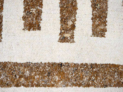 Brown 10'0" x 10'3" Modern / Contemporary Hand knotted Wool Rug - Sku: O084845