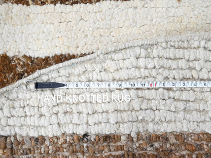 Brown 10'0" x 10'3" Modern / Contemporary Hand knotted Wool Rug - Sku: O084845