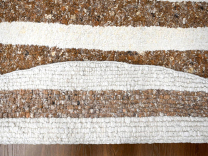 Brown 11'11" x 12'1" Modern / Contemporary Hand knotted Wool Rug - Sku: O084846