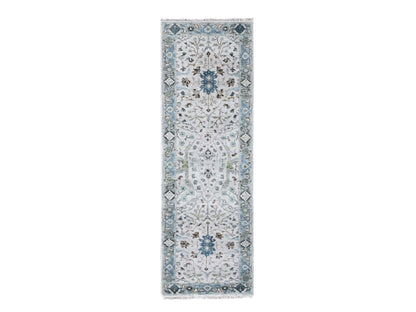 Grey 2'3" x 8'0" Oushak And Peshawar Hand knotted Wool Rug - Sku: O084855