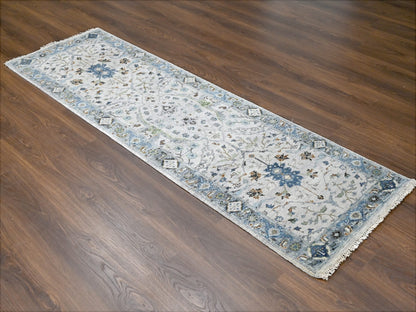 Oushak hand-knotted wool runner in Gray, 2'3" x 8'0", SKU O084855