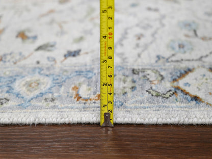 Grey 2'3" x 8'0" Oushak And Peshawar Hand knotted Wool Rug - Sku: O084855