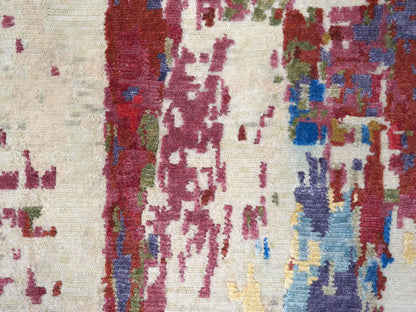 Modern / Contemporary hand-knotted wool rug in Beige, 9'3" x 12'1", SKU O084864