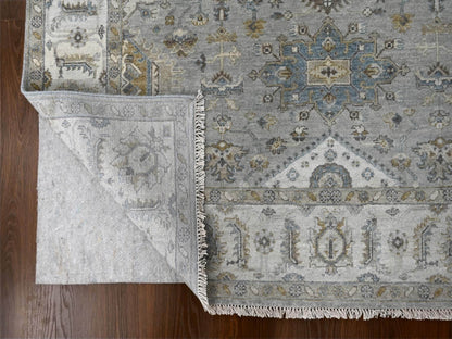 Grey 6'0" x 11'9" Traditional Hand knotted Wool Rug - Sku: O084906