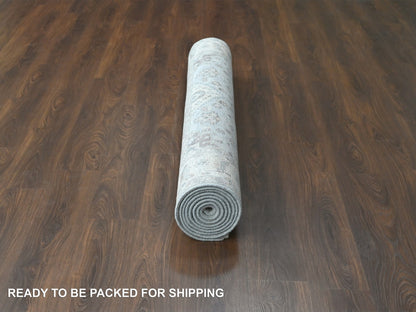 Grey 6'0" x 11'9" Traditional Hand knotted Wool Rug - Sku: O084906