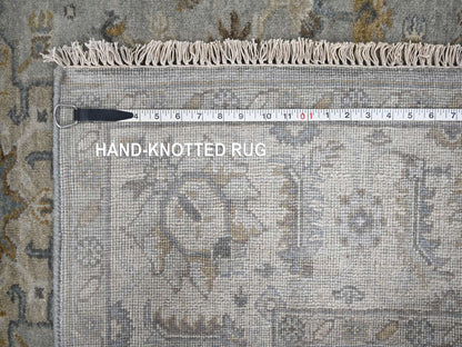 Grey 6'0" x 11'9" Traditional Hand knotted Wool Rug - Sku: O084906