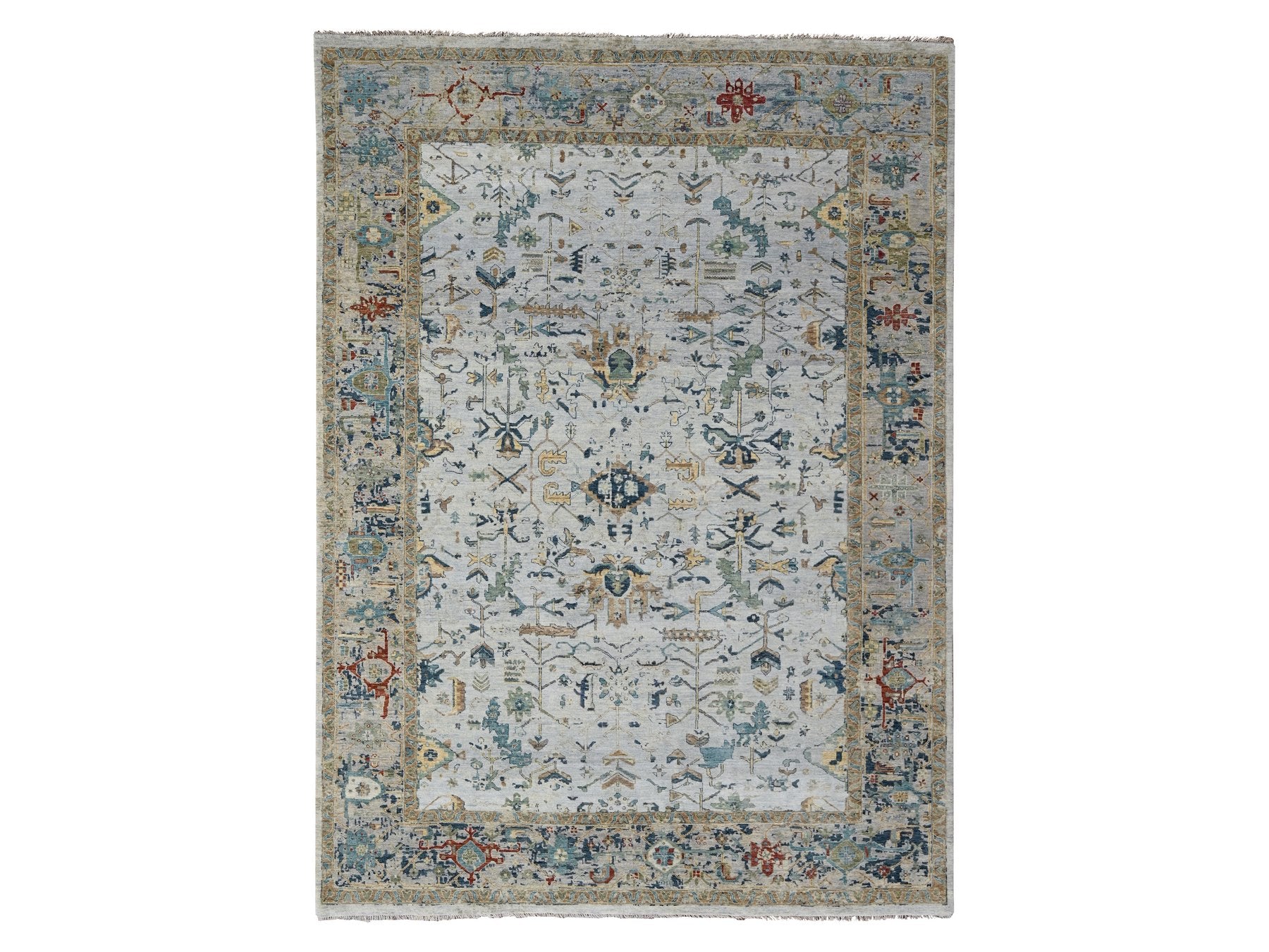 Heriz Transitional hand-knotted wool rug in Gray, 8'10" x 11'11", SKU O084915