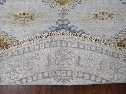 Grey 5'10" x 6'1" Tribal & Geometric Hand knotted Wool Rug - Sku: O084922